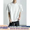 Camiseta de verano para hombre de manga corta, estilo americano, talla grande, peso pesado, corte recto, de algodón espacial, color gris