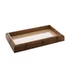 Bandeja de Madeira de Bambu com Sisal Natural 30cm x 17cm x 4cm - Woodart