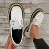 Sapatos Femininos Europeus e Americanos Transfronteiriços Color Block 2026 Solado Grosso Estilo Britânico, Sapatos Mocassins de Tamanho Grande para Primavera e Outono, Sapatos Individuais Atacado Tamanho Grande