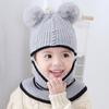 Sombreros para Niñas para Otoño e Invierno, Sombreros para Niños, Gorros Tejidos Integrados para Niños, Sombreros de Lana con Calentador de Cuello Mz6931, Gruesos y Cálidos