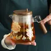 Tetera con Infusor de Té de Vidrio Resistente al Calor que Cambia de Color para Uso Doméstico, Separación de Té y Agua, Herramienta Mágica para Personas Perezosas, Tetera con Filtración de un Solo Toque