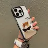 Capa de Celular iPhone Divertida e Única com Gatinho Laranja Fofo Usando Óculos de Sol, Capa Macia Transparente para Apple 18Pro