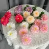 Flores de peonía de carpa artificial de 3 cabezas para decoración de bodas y hoteles, decoración del hogar, flores artificiales para arreglos de pasillo y arreglos florales