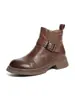 Nueva colección otoño/invierno 2026: Botines estilo Martin retro de punta redonda, con suela gruesa, tacón grueso, a la moda y versátiles botines Chelsea hasta el tobillo