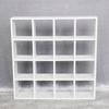 1:12 Mini muebles para casa de muñecas, accesorios DIY, estante de exhibición de almacenamiento de 16 rejillas blanco
