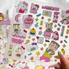 Creativo y Popular Gatito Disfrazado de Abuelo Vaca Divertidos Stickers Dibujos Animados Hello Kitty Decoración DIY para Teléfono, Tableta, Diario