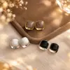 Llegada Nueva 2026 Serie de Colores Maillard Aretes Cuadrados de Perlas Geométricos Diseño Único Colgantes de Aretes Aretes de Lujo Ligero de Gama Alta