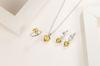 AliExpress Transfronterizo Nuevo Amor Traje Pendientes Personalidad Creativa Zircón Anillo Abierto Colgante en Forma de Corazón Cadena