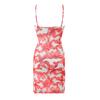 6597-24 Vestido con falda sexy de malla con estampado de estilo vacacional de las Spice Girls de invierno