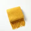 Manta de sofá nórdica toalla de pie de cama de hotel manta de frijol manta de chal con borlas cubierta de tela de pie de cama manta cubrecama para casa de huéspedes venta al por mayor