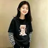 Camiseta de Manga Larga a Rayas de Algodón Puro Estilo Coreano para Niñas 2026 Nuevo Estilo Primavera/Otoño Talla Mediana a Grande Infantil Holgada Camiseta Básica de Cuello Redondo