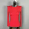 Camisa Base Feminina de Manga Longa, Slim-Fit, Sexy, Feminina, Simples, Versátil, Básica, Moda Dongdaemun Coreana