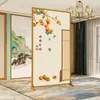 Divisória de Tela com Nove Peixes Auspiciosos Estilo Chinês Novo para Sala de Estar e Quarto, Uso Doméstico Moderno Entrada Arte em Tecido Tela Móvel