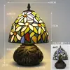 Nueva Lámpara de Mesa Tiffany Estilo Retro Americano Sala de Estar Estudio Lámparas Artesanales de Vidrio de Colores Pantalla de Lámpara Lámpara de Mesa Americana