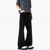 Jeans acampanados negros extralargos para hombres altos, pantalones rectos con curva, pantalones estilo American high street, algodón color barro amarillo