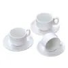 Juego de Tazas de Café de Cerámica Espesa Blanco Puro, Ze Tian Arte Latte Espresso Simple Boca Ancha Estilo Europeo