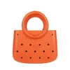 Bolsa de Cosméticos Impermeable de Color Puro Eva Popular Transfronteriza Bolsa de Playa Bolso de Mano Eva de Moda con Agujero de Anillo Recortado