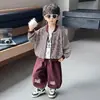 Conjunto de Chaqueta de Otoño para Niños 2026 Nuevo Elegante y Moderno Ropa de Bebé Conjunto Casual de Dos Piezas para Niños Tendencia