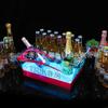 Cubo de hielo luminoso con barra de carga LED, cubo de cerveza acrílico creativo KTV, paquete de 24, cubo de hielo con forma de tren de potencia