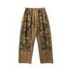 Calça Macacão Camuflada Lavagem Pesada Corte Duplo no Joelho Tubo Reto Solta para Homens Dress Road Ancient Inverno 2024 Novo Velho