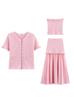Roupas Europeias e Americanas Transfronteiriças Verão 2025 Tomara-que-caia 4192043 Saia de Tricô 4192042 Jaqueta 4192041
