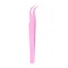 113 Cílios Postiços Longos Pinça de Cotovelo Pontiaguda Pinça de Aço Inoxidável Custo-Benefício Pequeno Clipe de Pena Dourado Pinças de Presente Rosa