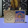 Pintura Thangka Dorada de las Vidas Pasadas y Presentes de Zaki Lam, los Ocho Zorros Guardianes, Pintura Thangka Semipintada a Mano sobre Lienzo
