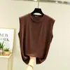 Camiseta sin mangas de modal ligera de verano con cuello redondo medio para mujer, camiseta básica sin mangas, top casual holgado