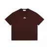 Camiseta de Verano Unisex Rumei Estilo Americano Hombro Ligeramente Caído Estampado de Letras Cuello Redondo Manga Corta Holgada Versátil Moderna Casual
