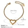 Colar Coração Vazado Francês Mais Vendido Aço Inoxidável Banhado a Ouro Real 18K Pulseira Simples Elegante Estilo Ins Transfronteiriço