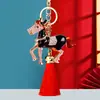 Llavero de Coche con Borla Incrustada de Diamantes Zodiaco Caballo Año del Caballo Colgante para Bolso Femenino Anillo de Llavero Regalo Festivo