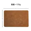 Posavasos de Cuero de Doble Cara con Textura de Piel de Vaca Retro, Esterilla Aislante Térmico Impermeable a Prueba de Aceite, Mantel de Mesa para Comedor Occidental, Mantel de Mesa para el Hogar, Salvamantel