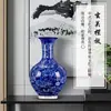 Vaso Pequeno de Porcelana Azul e Branca Antigo Jingdezhen Cerâmica Clássica Chinesa Arranjo de Flores Sala de Estar Gabinete de Vinho Sala de Chá Ornamentos