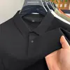 Fábrica Original 100% Algodão Polo Verão Meia-Manga para Meia-Idade Novas Camisetas Casuais Masculinas com Gola e Cor Lisa