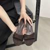 Sapatos Femininos Minimalistas de Design de Nicho para Uso ao Ar Livre, Sandálias Plataforma Slip-On Estilo Novo Verão 2025, Sandálias Pequenas de Estilo Francês para Mulheres