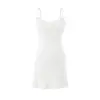 Vestido Camisola de Encaje Blanco Patchwork para Mujer Verano Estilo Suave Adelgazante Protección Solar Cárdigan Conjunto de Dos Piezas