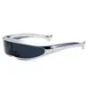 Gafas de Sol de Colores Deslumbrantes X-Men Transfronterizas Láser Robot Espacial de una Pieza Lente de Mercurio Gafas de Sol