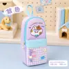 Estojo de lápis multicamadas, de alta aparência, grande capacidade, estilo coreano para alunos do ensino fundamental, caixa de papelaria fofa, bolsa de lápis estilo ins
