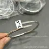 Pulsera de uñas V dorada de alta gama, diseño clásico elástico grueso y delgado, unisex, chapada gruesa en oro rosa de 18 quilates, pulsera de lujo ligero para parejas, al por mayor