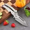 Tesoura de Cozinha Automática com Retorno Removível Fabricante Aço Inoxidável 3Cr13 Cabo de Liga de Alumínio Embalagem com Logo Personalização