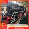 Perfurador de paisagem locomotiva a vapor retrô simulação ao ar livre um para um grande parque floresta de ferro modelo de trem cênico