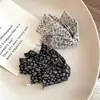Pinza de plátano con lazo floral de estilo suave para mujeres, clip vertical para fijar coleta alta, pasador de pelo, pinza de pelo de temperamento estilo coreano, accesorios para el cabello