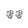 Aretes Redondos de Circonia con Diamantes Brillantes, Moda Japonesa y Coreana de Lujo Ligero, Estilo Ol de Alta Gama, Aretes Redondos de Diamante Simples y de Nicho, Aros de Circonia