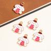 Colgante de aleación con forma de perro pudín de dibujos animados, joyería artesanal, colgante de perro Yugui con orejas grandes y aceite de goteo