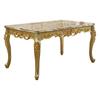 Mesa de comedor de madera maciza con forma de tronco de mármol de estilo europeo, mesa de comedor de hotel tallada en oro, mesa de comedor rectangular de estilo americano y silla.