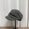 Estilo Retro Japonés Coreano Dulce Pequeño Floral Plisado Sombrero de Montar para Mujer Otoño Nuevo Simple Versátil Artístico Sombrero de Pintor