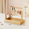 Soporte de Exhibición de Pulseras de Escritorio Estante de Exhibición Creativo Madera Maciza Colgador de Escritorio Estante para Llaveros Joyería Almacenamiento Multifuncional