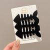 Pinza para el cabello de espina de pescado negra, flequillo lateral, clip sin costuras, maquillaje nuevo 2025, clip de una palabra, clip para cabello suelto en la parte posterior de la cabeza