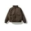Jaqueta Bomber Estilo Americano ORIGTEEN Casaco de Algodão para Outono e Inverno Roupas de Algodão Grossas e Quentes Roupa Externa Masculina MY9033