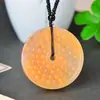 Flor de jade dorado de Xinjiang collar colgante Dudu pez colgante Garra de conejo de jade Garra estilo étnico cadena de suéter accesorios
